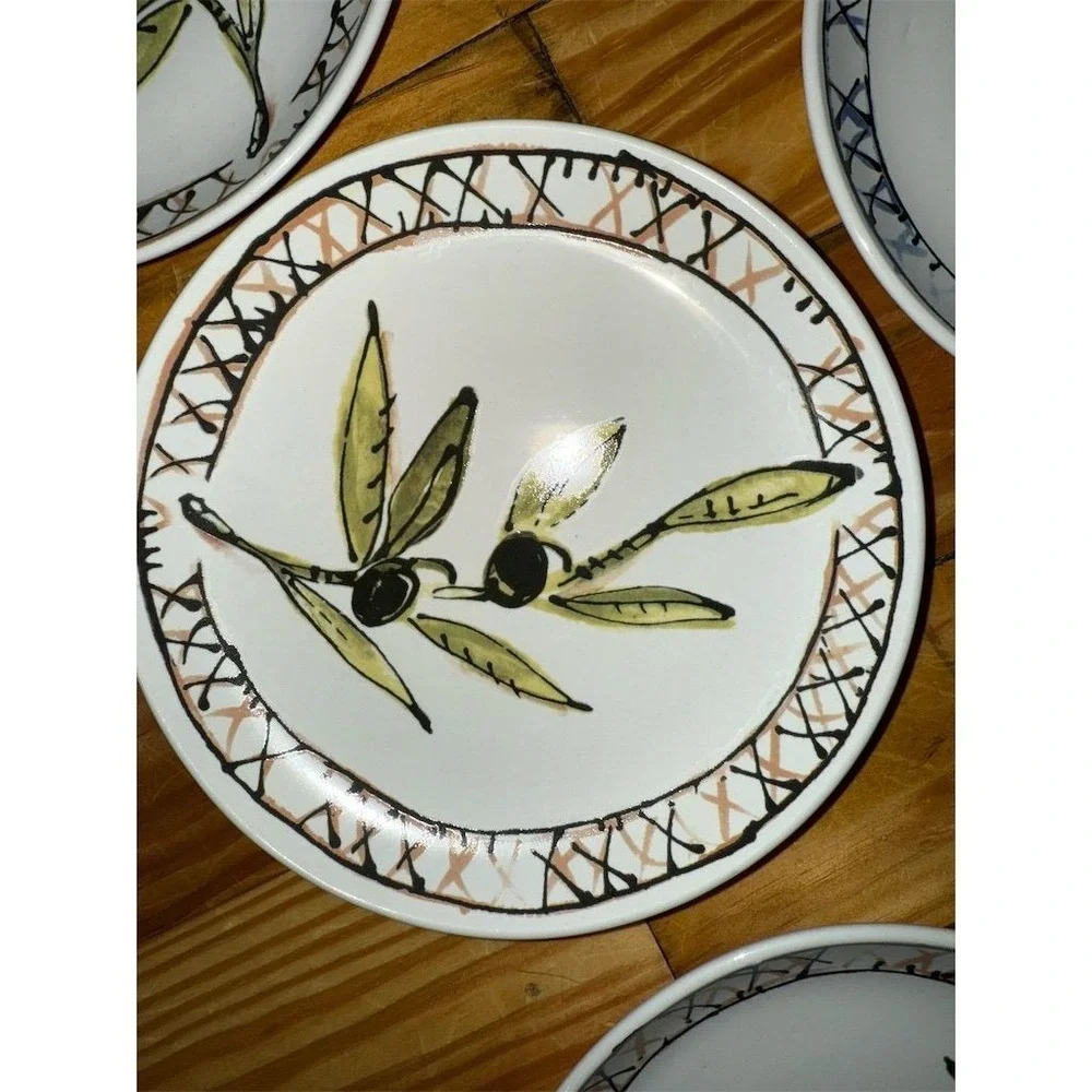 Morgan Newberry Olive Branch Dessert & Appetizer Plates Set of‎ 6 mediterranean